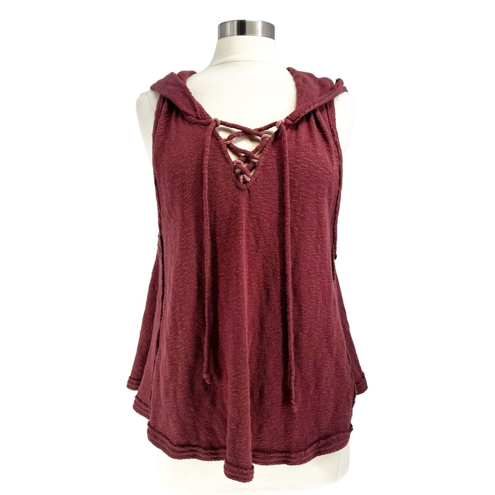 FREE PEOPLE We The Free Lace-Up Sleeveless Hoodie M